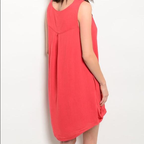 Red Dress Hi-Low - Picture 3 of 7